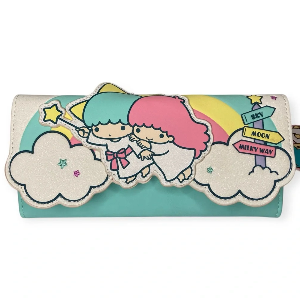 Loungefly Sanrio Little Twin Stars Rainbow Print Crossbody Wallet - Picture 12 of 16